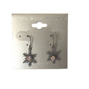 Vintage Austrian Crystal Snowflake Pierced Earrings After Thoughts 20528